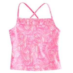 NEW VINEYARD VINES Ruffle Shell Print Tankini TOP